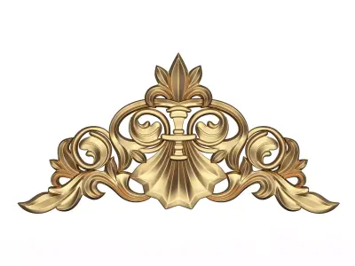 Carved Plaster Molding Decoration 044 Low-poly 3D model