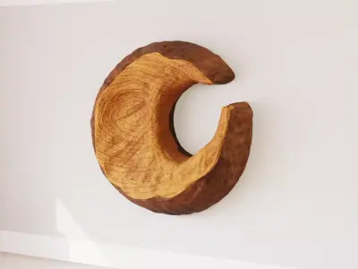 Crescent Moon Wall Mural Low-poly 3D model