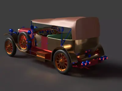 Chinese vintage car  Low-poly 3D model