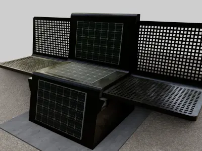 Solar Bench Black 3D model