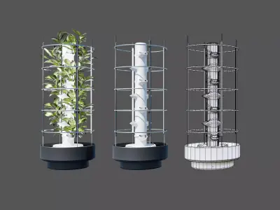 Aeroponics tower V01 Low-poly 3D model
