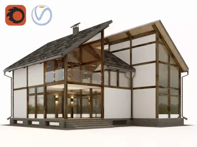 Half-Timbered House 3D model