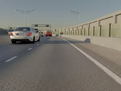 Highway animation scene 3D model