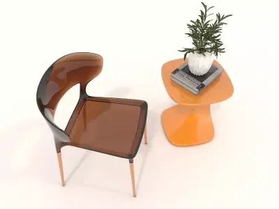 Modern Coffee Table and Chair 4 3D model