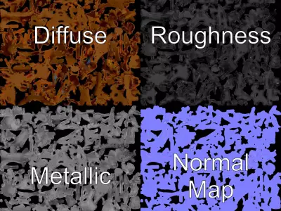 Bronze Filigree Horse model pack Low-poly 3D model