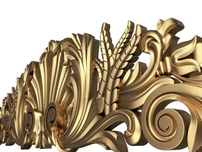 Carved Plaster Molding Decoration 017 Low-poly 3D model