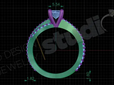 Luxury brilliant infinity engagement solitaire ring 3D print model