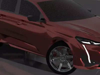Peugeot 308 hybrid 3D MODEL  ONLY SURFACING 3D model