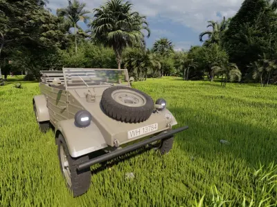WW2 military jeep  3D model