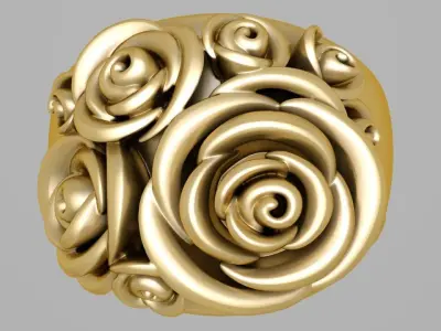full flower top ring 3D print model