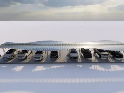 Roof Parking-Parking Lot 3D model purchase