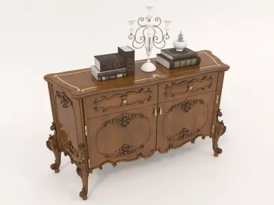 Classic European style Sideboard and Decoration 2 3D model