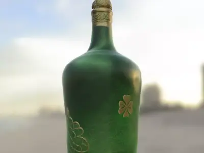 Celtic Clover Bottle Low-poly 3D model