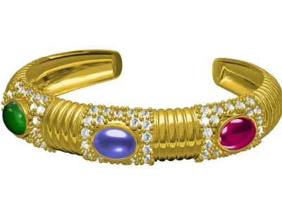 Colorful Cabochon Bracelets 3D print model