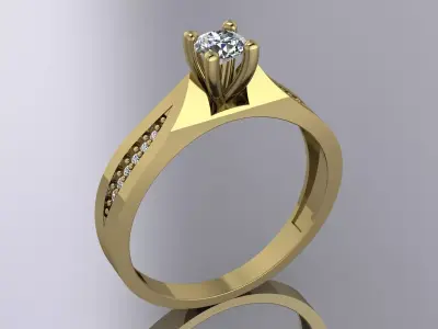 Elegant Diamond Ring Jewelry Gold 3D print model buy