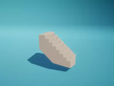 Stairs Short Free low-poly 3D model