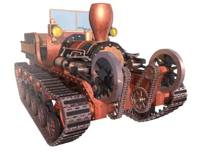 Steam tractor 3D model