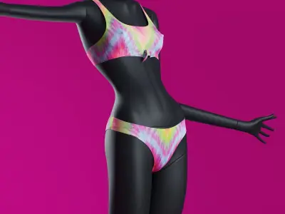Woman Swimsuit VS Sporty Knotted Bralette 3D model