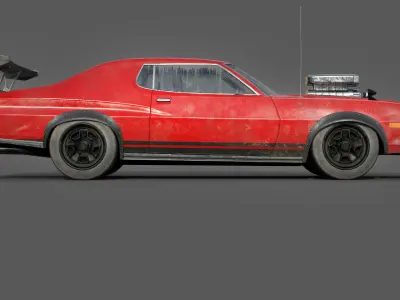 Hot Rod Vehicle Low-poly 3D model