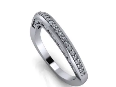 Vintage Fashion Wedding Band Ladies Ring  3D print model