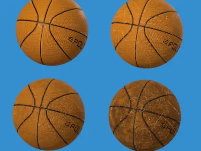 Basketball balls pack scratches Free low-poly 3D model