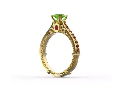 diamond ring  3D print model 12