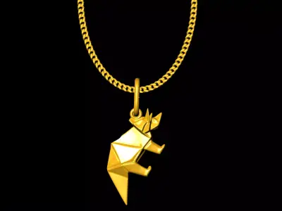 Rhino pendant charms - one inch pendant 3D print model