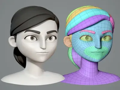 Cute cartoon girl Anabel 3D model