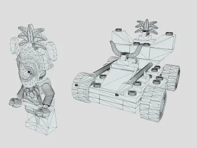 King Kahuka from Lego Racers 1999 game Free low-poly 3D model