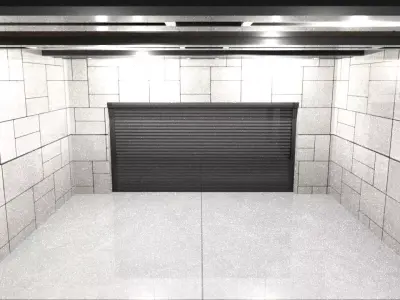 Modern garage basis Low-poly 3D model