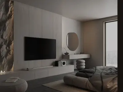 master bedroom interior scene 3D model