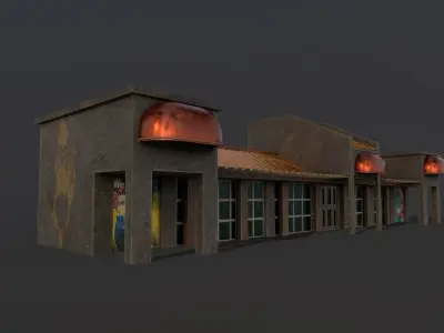 42 Painted Buildings - Unity and UE package Low-poly 3D model
