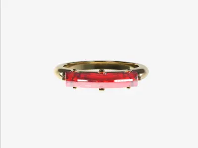 ring with 1 diamond v2 3D print model