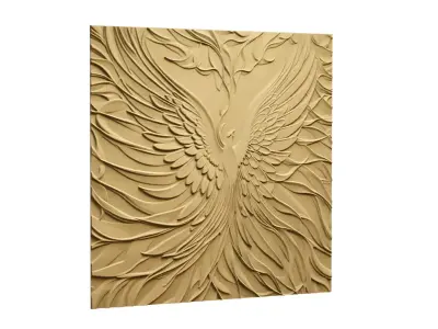 modern panel wall decor set relief stl mural CNC 268  3D model