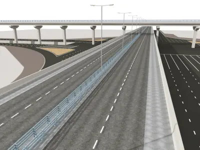 Multi level Road Interchange 3D model