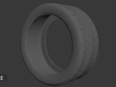 Vehicle Tyre  Low-poly 3D model