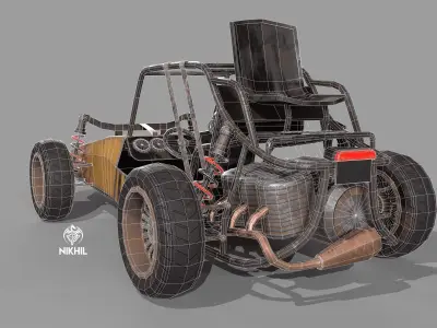 Buggy game ready asset Low-poly 3D model