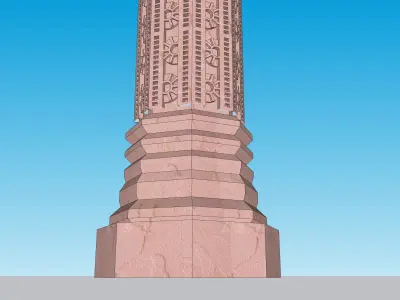 Indian stone piller column  3D model