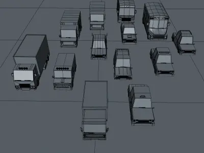 Cartoon car pack 3D model