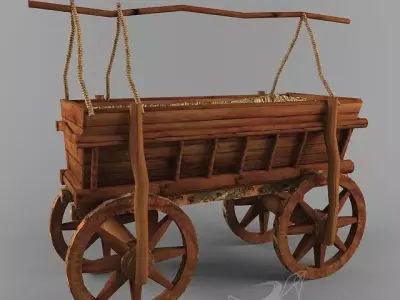 woooden Car  Free 3D model