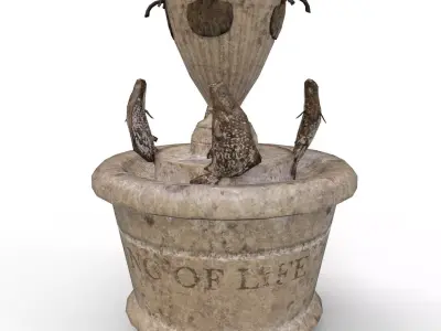 Drinking Fountain Low-poly 3D model get