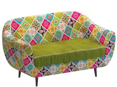 seater sofa Free low-poly 3D model