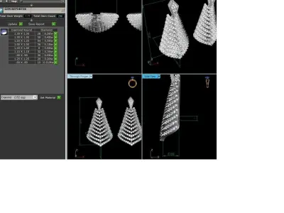 Women Earrings 3dm STL FBX OBJ Render Details 3D print model buy