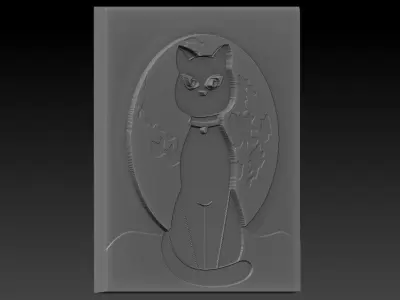Cat-Cat cat on moon 3D print model
