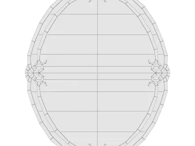 Neal Metal Traditional Beveled Accent Mirror 3D model