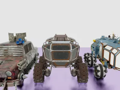 Fantasy War Vehicles Pack Low-poly 3D model