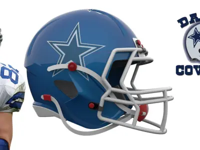Football Helmet 3D model shop