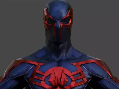 Spider-Man 2099 Miguel O hara 3D Model Free low-poly 3D model