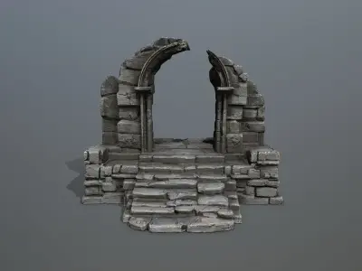 Ruin Gate Low-poly 3D model