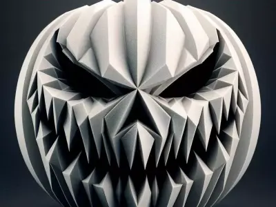 Scary Halloween Pumpkin Face 3D print model